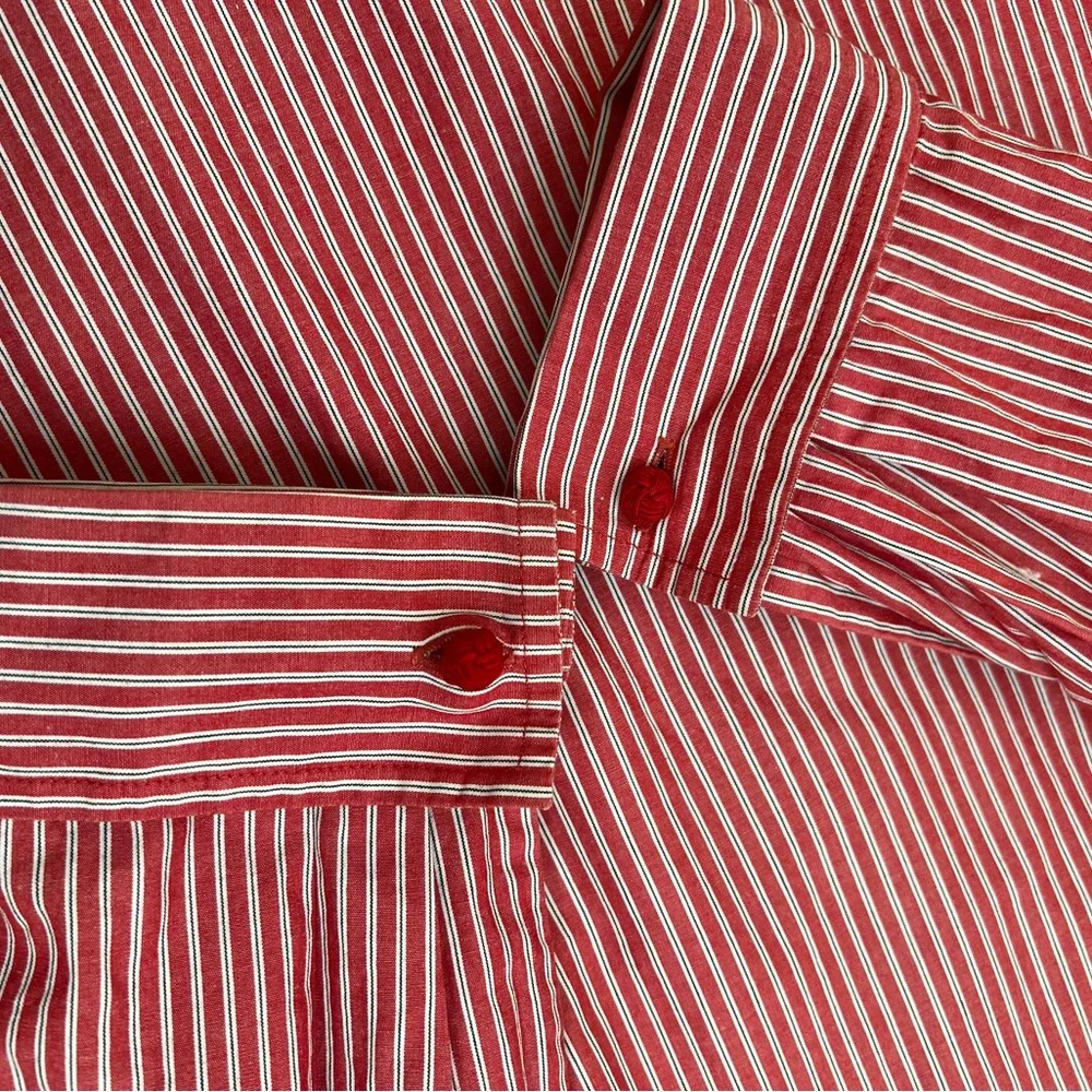 Talbots Women's Blouse Striped Buttons Shirt Top Size 12 French Cuffs Links LS - Picture 9 of 16
